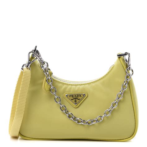 prada yellow nylon bag|Prada nylon bag second hand.